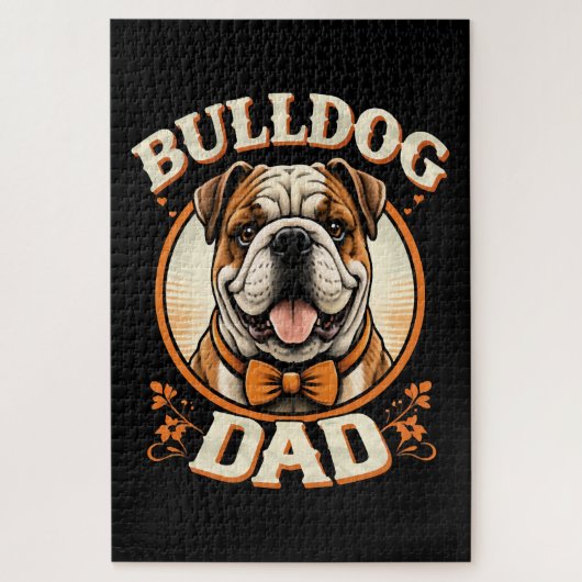 Bulldog Dad – Cute Vintage Bulldog Father’s Day Legpuzzel (Verticaal)