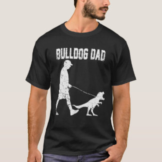 Bulldog Dad Trex Dinosaur Bulldog Man Kinder Dog O T-shirt