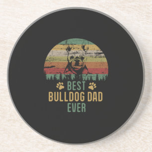 Bulldog dad zandsteen onderzetter