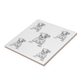 Bulldog dambord potlood tegeltje (Zijkant)