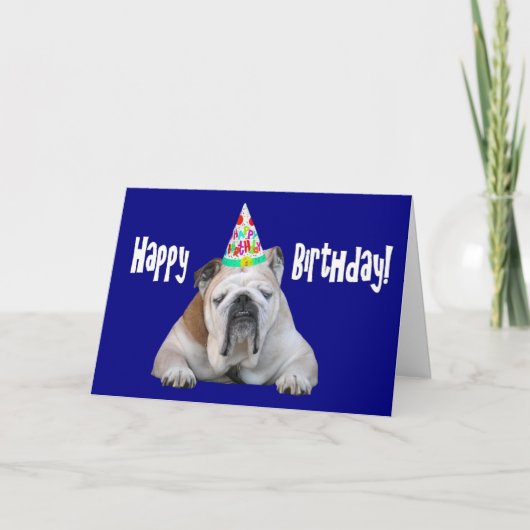 Bulldog dans une carte d'anniversaire Casquette (Devant)