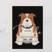 Bulldog-datumuitnodiging Kaart (Voorkant / Achterkant)