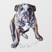 Bulldog Decal Bulldog Art Window Cling personalise (Vel)
