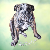 Bulldog Decal Bulldog Art Window Cling personalise (Vel 3)