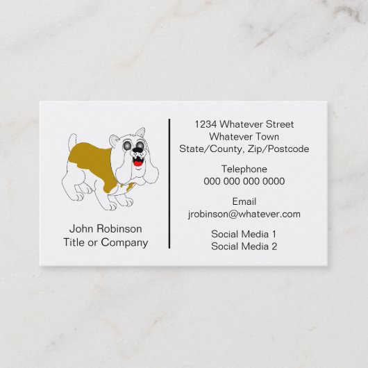 Bulldog Design Boarding Kennels Visitekaartje (Voorkant)