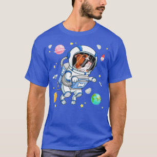 Bulldog Dog Astronaut in Space Galaxy Girls Boys K T-shirt