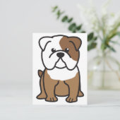 Bulldog Dog Cartoon Briefkaart (Staand voorkant)
