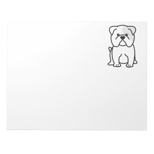 Bulldog Dog Cartoon Notitieblok (Voorkant)