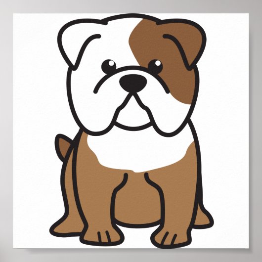 Bulldog Dog Cartoon Poster (Voorkant)
