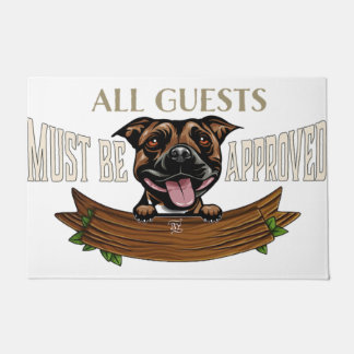 Bulldog Dog's House Rules Doormat, Custom Deurmat