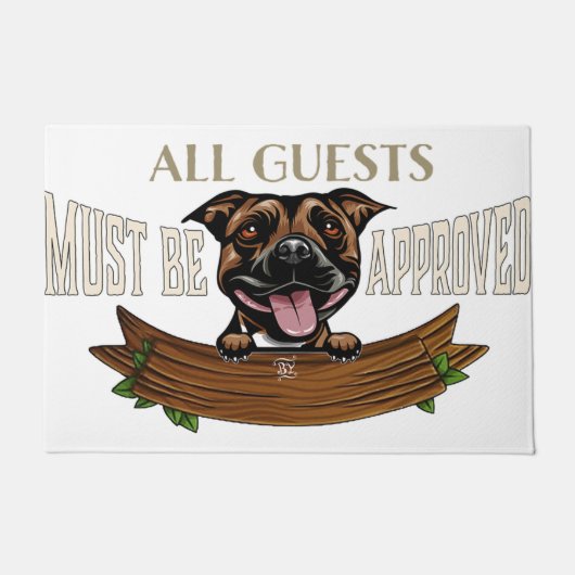 Bulldog Dog's House Rules Doormat, Custom Deurmat (Voorkant)