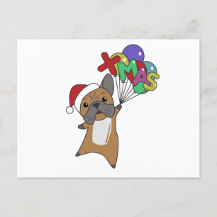 Bulldog Dogs Merry KerstWinter Animals Briefkaart