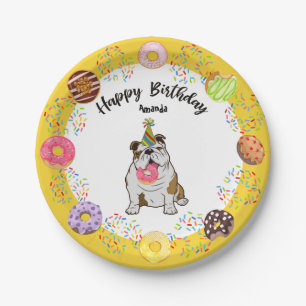 Bulldog Donuts Birthday Party Paper Bord