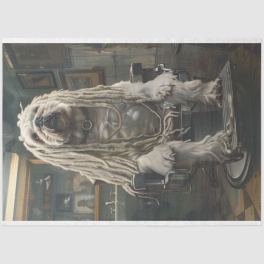 Bulldog Dreadlock Duke Decoupage Tissuepapier (Voorkant)