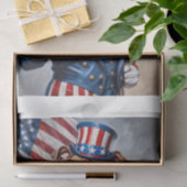Bulldog dressed like Uncle Sam with USA flag - Tissuepapier (Geschenk)