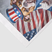 Bulldog dressed like Uncle Sam with USA flag - Tissuepapier (Detail)