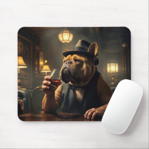 Bulldog drinkend in een speakeasy uit de jaren 192 muismat