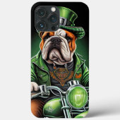 Bulldog Driving Bike St. Patrick's Day Case-Mate iPhone Case (Achterkant)