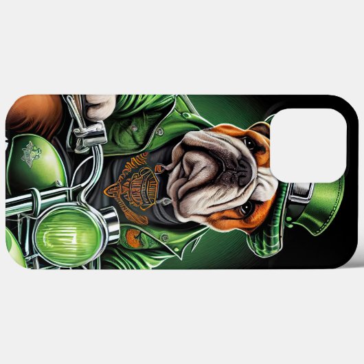Bulldog Driving Bike St. Patrick's Day Case-Mate iPhone Case (Achterkant (horizontaal))
