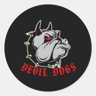 Bulldog Duivel Honden Zwart Ronde Sticker