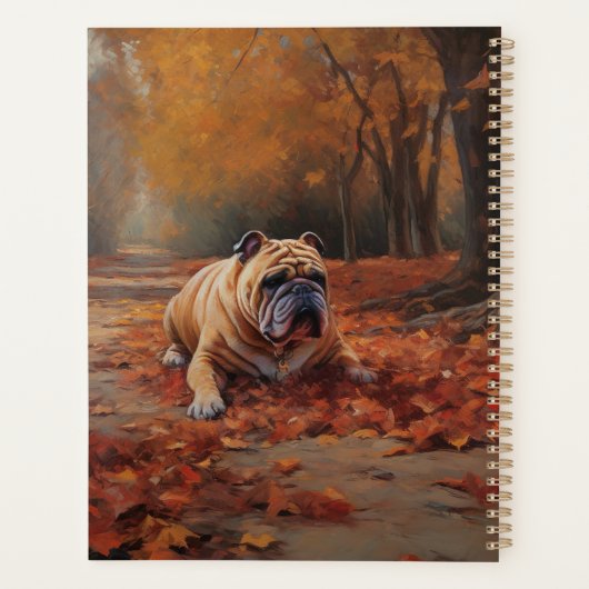 Bulldog en automne Feuilles automne Inspire (Dos)