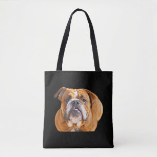 Bulldog Face - English Bulldog, Brown Draagtas