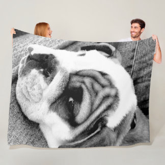 Bulldog Fleece Blanket Deken