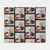 Bulldog Fleece Deken (Voorkant (Horizontaal))