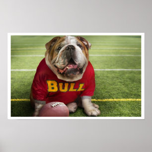 Bulldog Football Time Art Print Poster