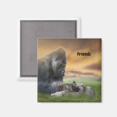 Bulldog français avec ami Magnet (Recto/Verso)