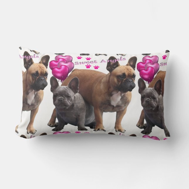 Bulldog français avec coussins de coeur (Recto)