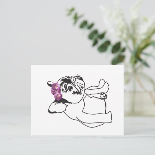 Bulldog Français Chien Chien Chien Doux Carte Post (Debout devant)