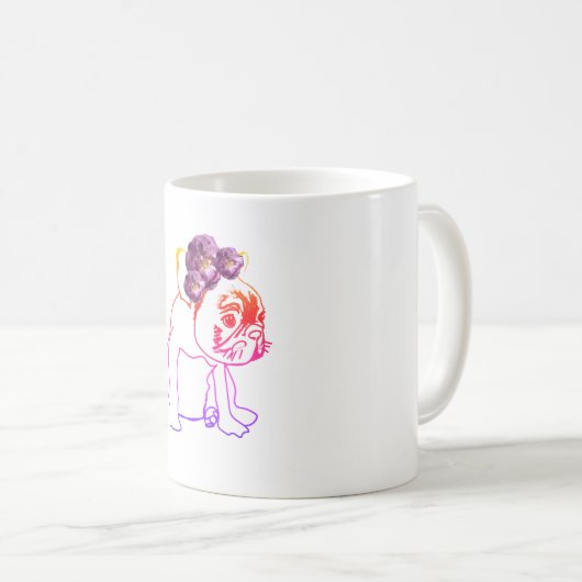 Bulldog Français Chien Chien Chien Doux Chien Mug (Devant droit)