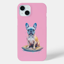 Bulldog Francés Colorido y Artístico iPhone 15 Mini Hoesje