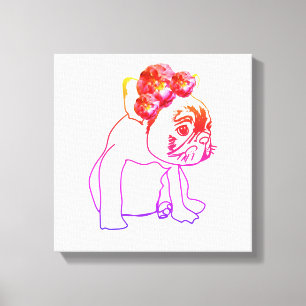 Bulldog Franse Buldog Puppy Sweet Dog Single print