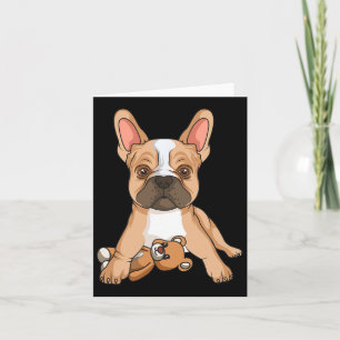 Bulldog Franse Liefde Cute Hond Moeder Pret Meisje Kaart