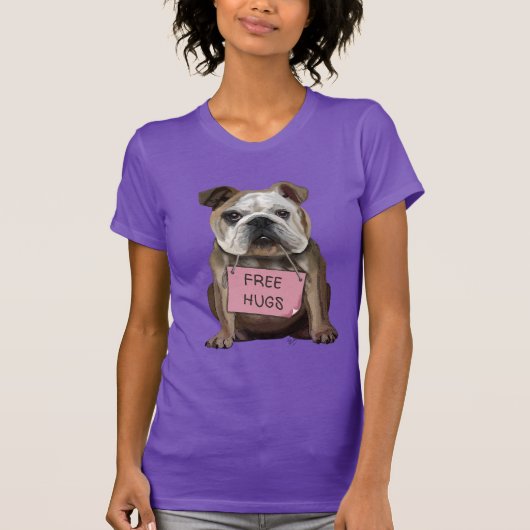 Bulldog Free Hugs T-shirt (Voorkant)