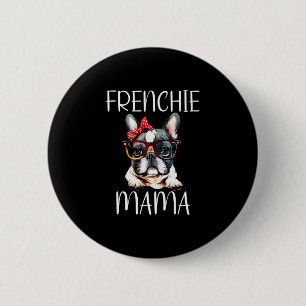 Bulldog Frenchie Mama Waterverf Dog Moederdag Ronde Button 5,7 Cm