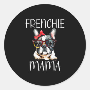 Bulldog Frenchie Mama Waterverf Dog Moederdag Ronde Sticker