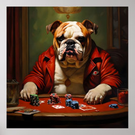 Bulldog Gambling Square Poster