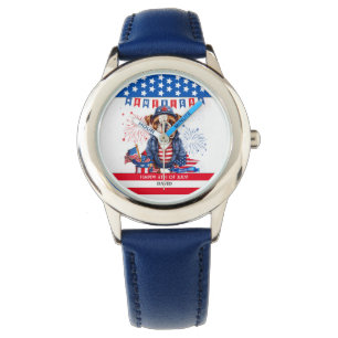 Bulldog Gelukkig 4th van juli Amerika Onafhankelij Horloge