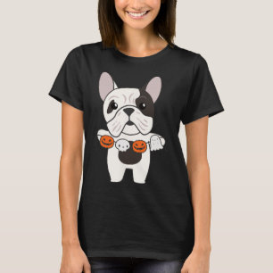 Bulldog Gelukkig Halloween Pompoen Honden Hallowee T-shirt