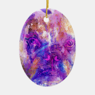 Bulldog gemengde media keramisch ornament