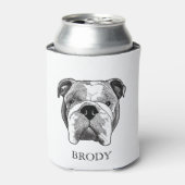 Bulldog gepersonaliseerde handtekening blikjeskoeler (Blikje Voorkant)
