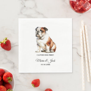 Bulldog gepersonaliseerde hond Ik hield van haar e Servet