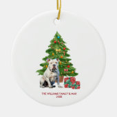 Bulldog gepersonaliseerde kerst keramisch ornament (Voorkant)