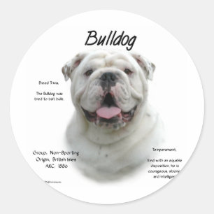 Bulldog Geschiedenis Ontwerp Ronde Sticker