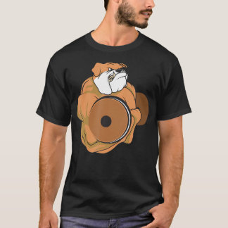Bulldog Gewichtheffen Fitness Gym Dumbbell T-shirt