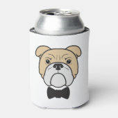 Bulldog gezicht met Stropdas Blikjeskoeler (Blikje Voorkant)