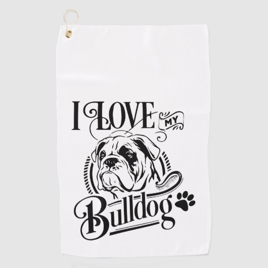 Bulldog Gift Golfhanddoek (Voorkant)